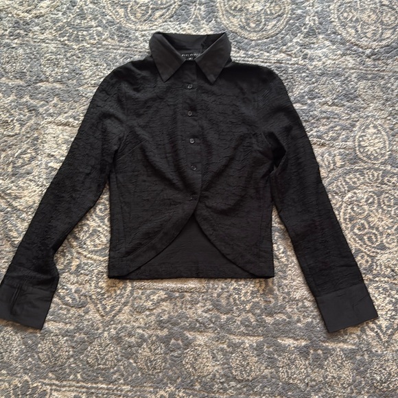 Blue Blush Tops - Blue Blush Print Long Sleeve Knit Button-Up Shirt Size Medium